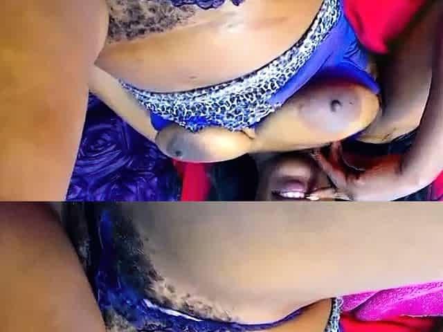 African Mom in Black Lingerie