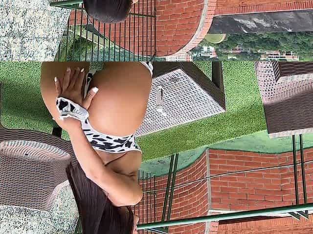 Banging on the terrace! Creampie