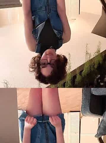 Brunette solo masturbation on the couch