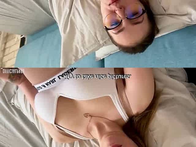 Real couple, stepson and stepmom, amateur porn embarks with a blowjob.