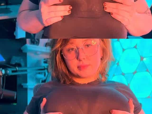 Amateur cougar MILF with small boobs is jerking cock