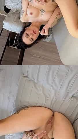 Girl Caught Masturbating Uses Her Feet for a Gorgeous Footjob