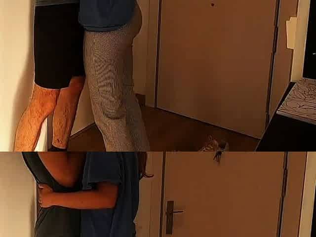 Exhausted Health Care Worker Comes Home to a Big Hug -