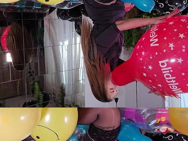 Roxy Deville masturbating her ass with a glass toy