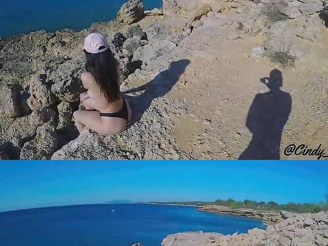 FIT BEAUTY HAS ARDENT SEX ON A PUBLIC BEACH HIDING AMONG THE ROCKS