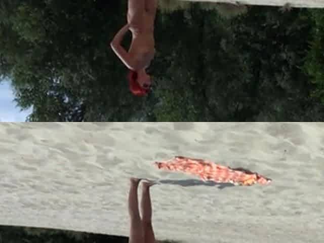 Blonde on a beach outdoor sex