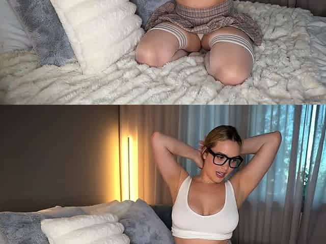 Super hot busty blonde babe fucks a big dick on webcam