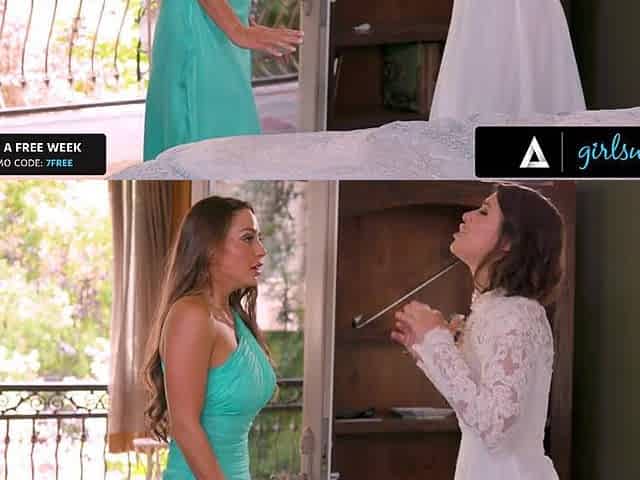 Bridesmaid Comforts Bride With Coarse Sex