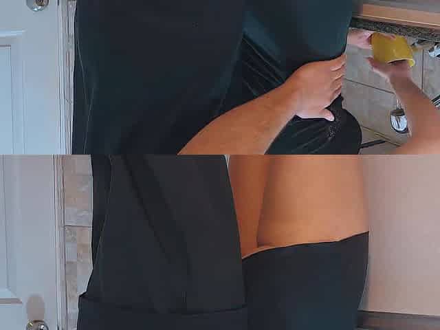Cumming on my Maid's Suit during the time that this babe was Washing Dishes (FREE USE)