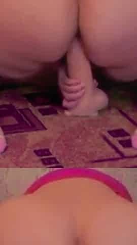 BBW Masturbates with Her Big Dildo and Cums