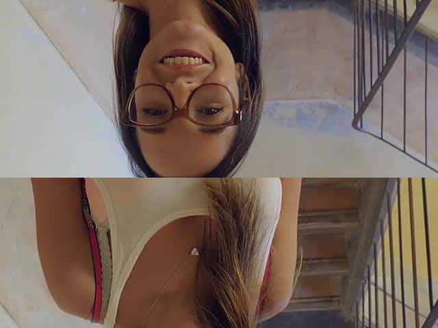 Teen slut lands massive dick in POV for money