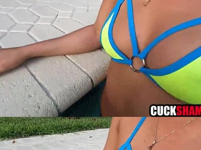 Cuckold Asks Ebony Chap To Screw His Wife by the Swimming Pool