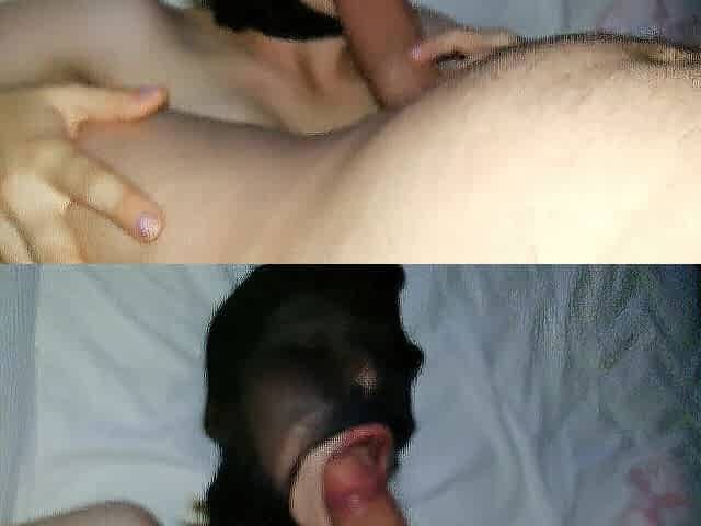 Cum on face blows and cumming wife
