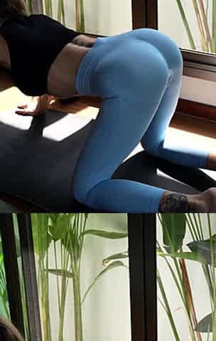 SpiriteMoon Petite Blonde Rides BBC Dildo After Yoga