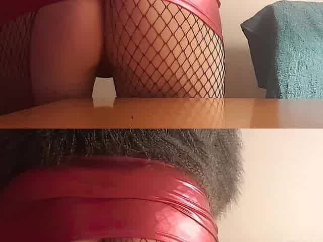 Sissy In Pink Mini Petticoat and Fishnets Sploosh Compilation