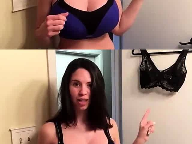 Busty curly brunette with big boobs fucks on couch