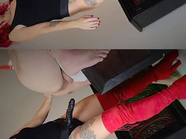 Cute, Evil Femdom Domina Pegs Thrall to Prostate Climax