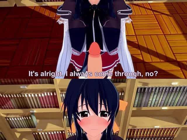 Akeno Gives Me a Blowjob in a Public Library - Dxd Ntr Madness Series