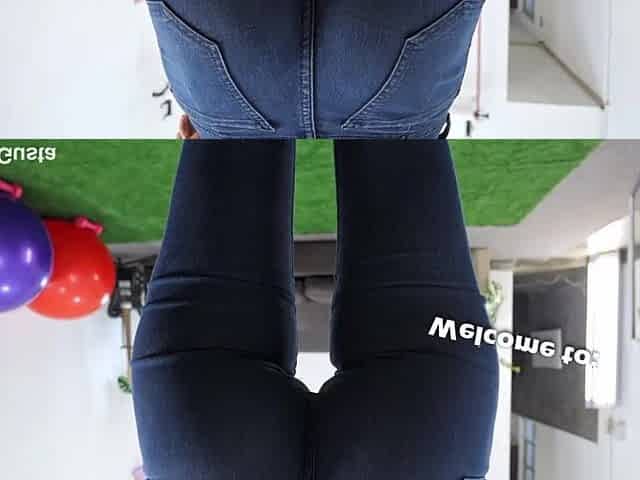 The Butt in Jeans Perfection!! Haunch Aperture, Cameltoe, Slender Legs, Large Round Booty! A Doll!
