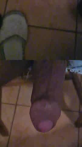Playing with her cunt and jerking schlong with her feet