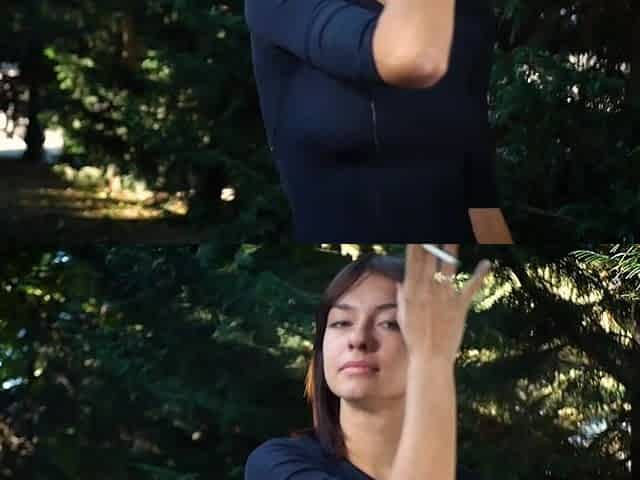 Sweet Russian Beauty Smoking Cigarette in Nature