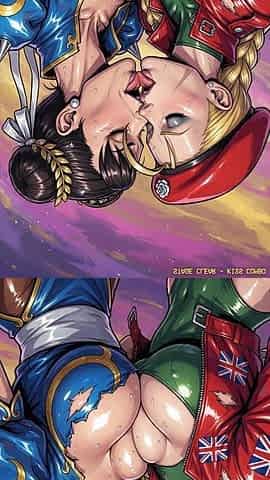 Sexy Chun Li Kissing Cammy