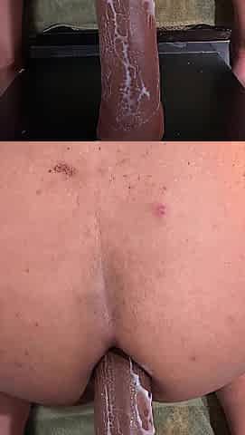 Torta anal creampie on a Thick Sex toy
