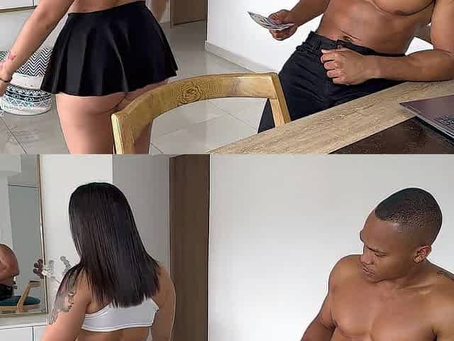 BBC screws his large booty maid - Brandon Cruz & Emily Fox