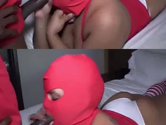 Black hotty I met on Ebonyma.com masked , banged by a large ebony dick