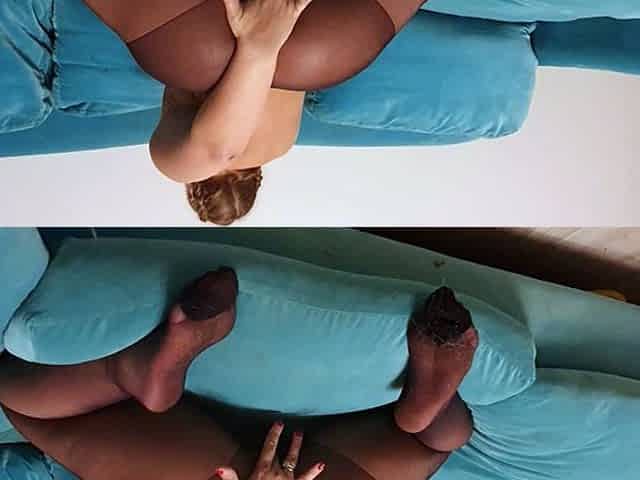 Amateur striptease and Solo masturbation