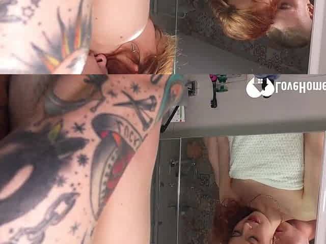 Chick with red hair likes to sit on my jock