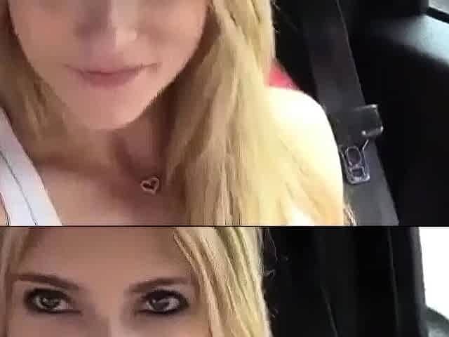 Cute Blonde Squirts in Car