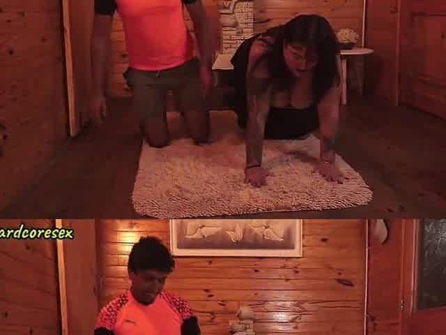 Intensive training with my gym instructor gets without control when that guy takes it out on me.