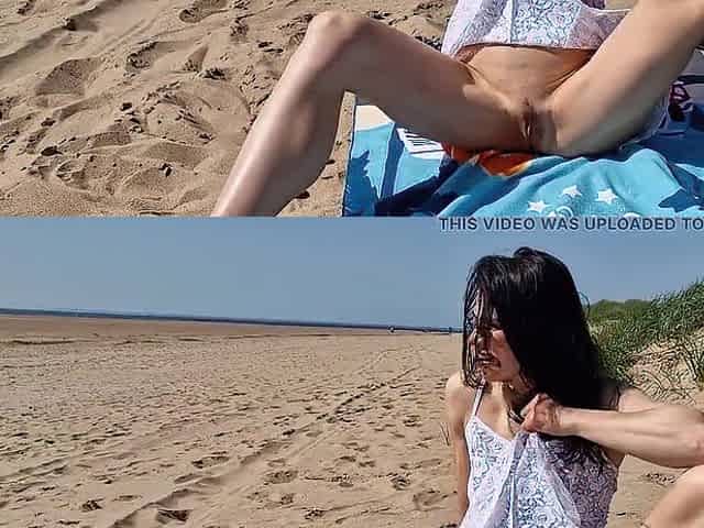 Exhibitionist on Beach