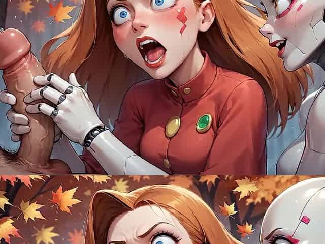 Autumn Milk Squeeze: Robot's Enjoyment Eruption
