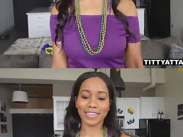 Breasty black unfathomable cunt screw and Mardi Gras Madness with Jenna Foxx