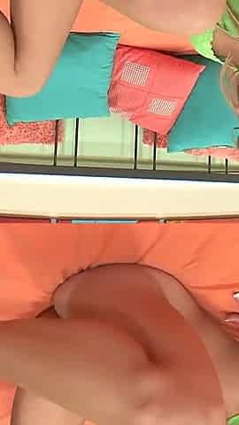 Amy Brooke a footjob loving girlfriend slut with golden hair gets turned on with a cock in her pussy