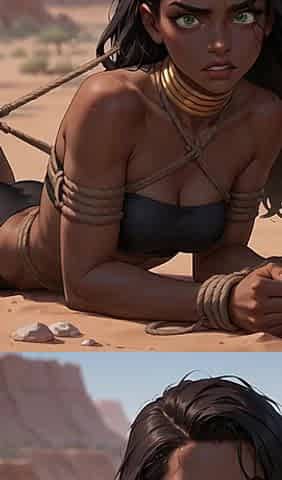 Ebony Queen's Water-soaked Desert Climax: Horny, Sexy Ebony Chick!