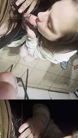 afj829 Sucking my knob behind his back after cheating