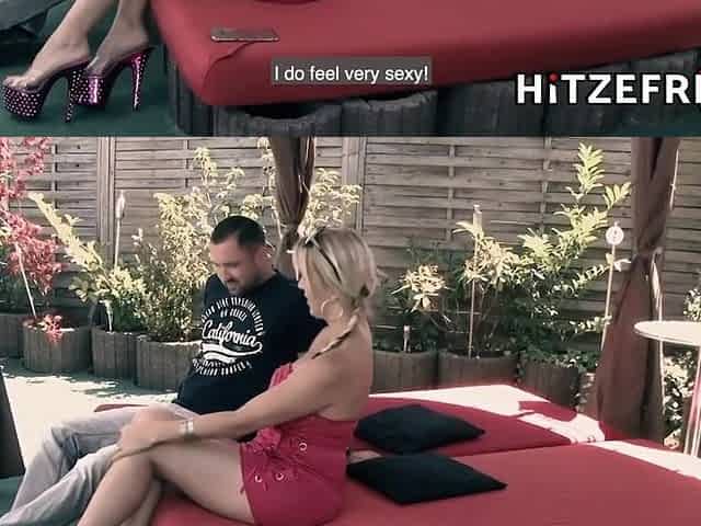 HITZEFREI Large tit German mother I'd like to fuck Julia Pink drilled outside