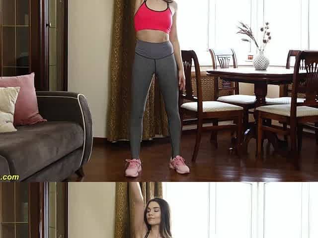 Skinny 18yo Teen Gymnast Stretching Naked