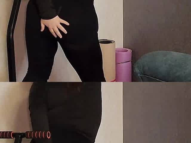 Drilled in the throat and put on knees fit corpulent mama in leggings