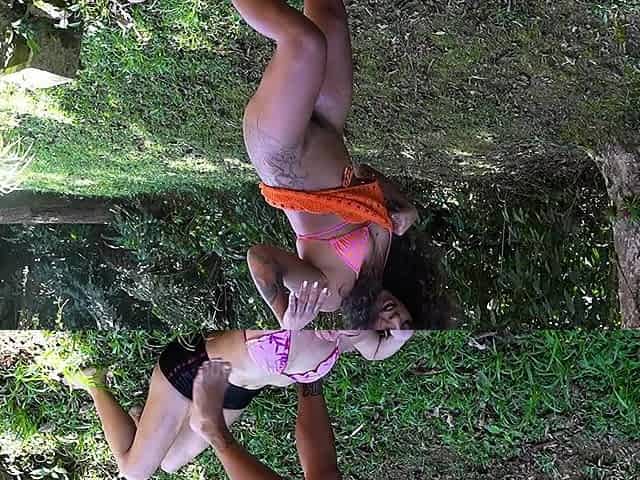 Hot brunette foot fetish play