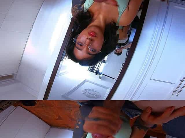 College Tattoed Babe Giving Blowjob