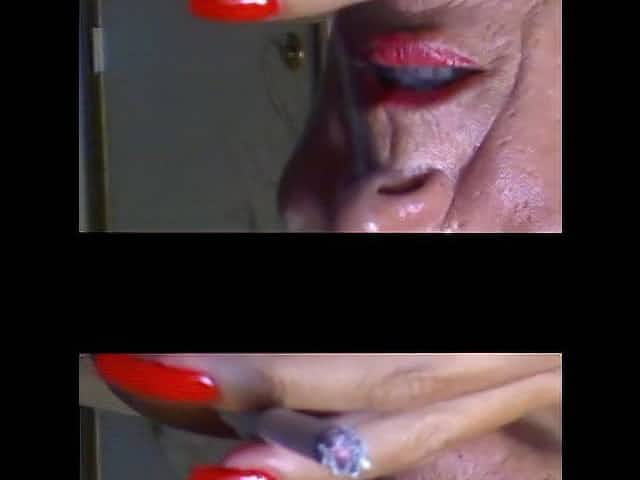 lovely sexy smoking with super sexy red nails fingernails