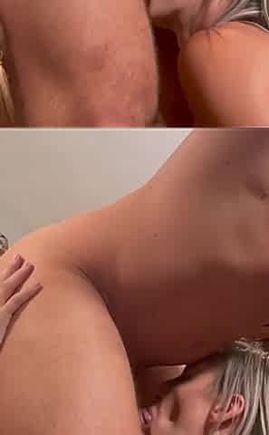 Three Babes Eat Ass and Suck Cock