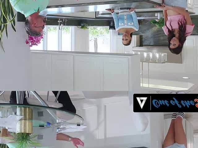 OUT OF THE FAMILY - Lilith Grace Tricks Stepdad Into POV Anal and Creampie On Kitchen Counter