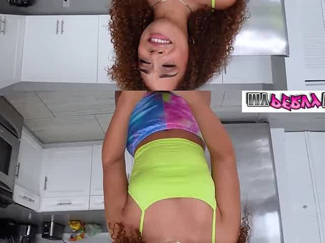 Two black girls Willow Ryder and Skyla Sun are riding their stepbrother