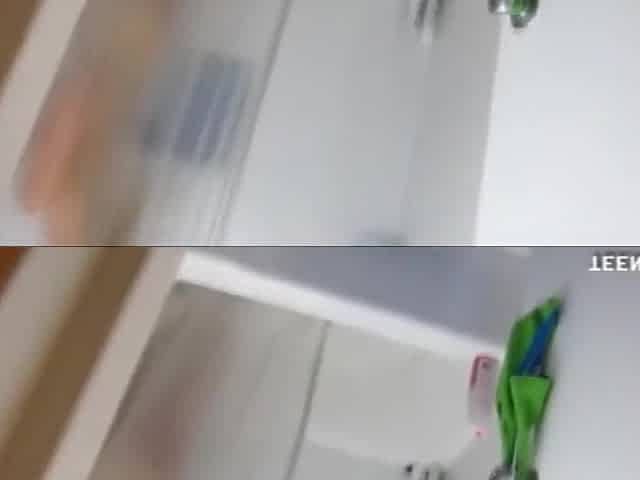 Hawt sweetheart tugjob in the washroom