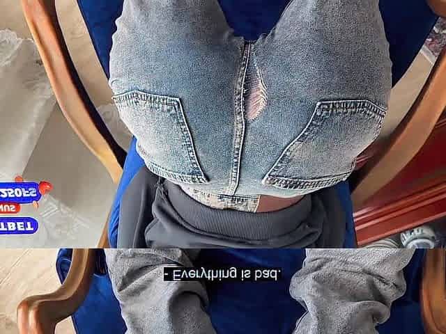 Coarse Anal Sex for a Sexy Stepsis. Torn Jeans and Taut Dark hole